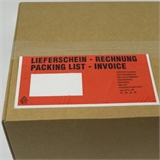 Begleitpapiertaschen Lieferscheintaschen Lang-DIN mit Druck -Lieferschein/Rechnung- HILDE24 Verpackungen