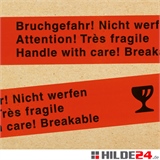 PP Warnklebeband - Bruchgefahr, Nicht werfen - HILDE24 Verpackungen