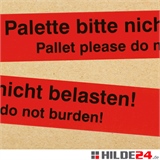 PVC Warnklebeband - rot mit schwarzem Druck -Palette bitte nicht belasten- deutsch und englisch - HILDE24 Verpackungen