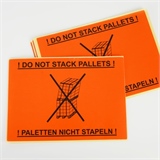 Warnetiketten 148 x 210 mm orange mit schwarzem Druck Palette nicht stapeln  - HILDE24 Verpackungen