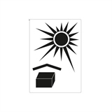 Warnetiketten selbstklebend - 74 x 105 mm - weiß mit schwarzem Symbol Vor Hitze schützen - HILDE24 Verpackungen