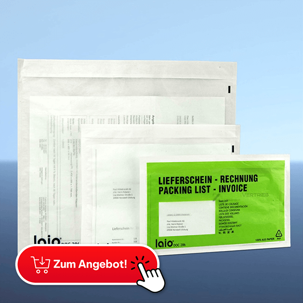 HILDE24 | Verpackungshit des Monats | laio® DOC 286 Lieferschein- / Begleitpapiertaschen aus Papier