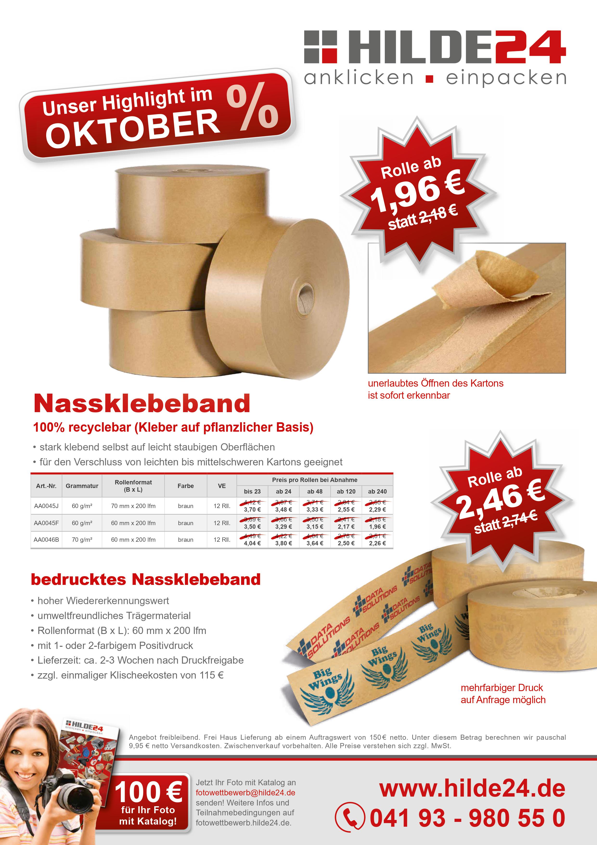 Flyer Highlight Oktober Nassklebeband Flyer Highlight Oktober Nassklebeband