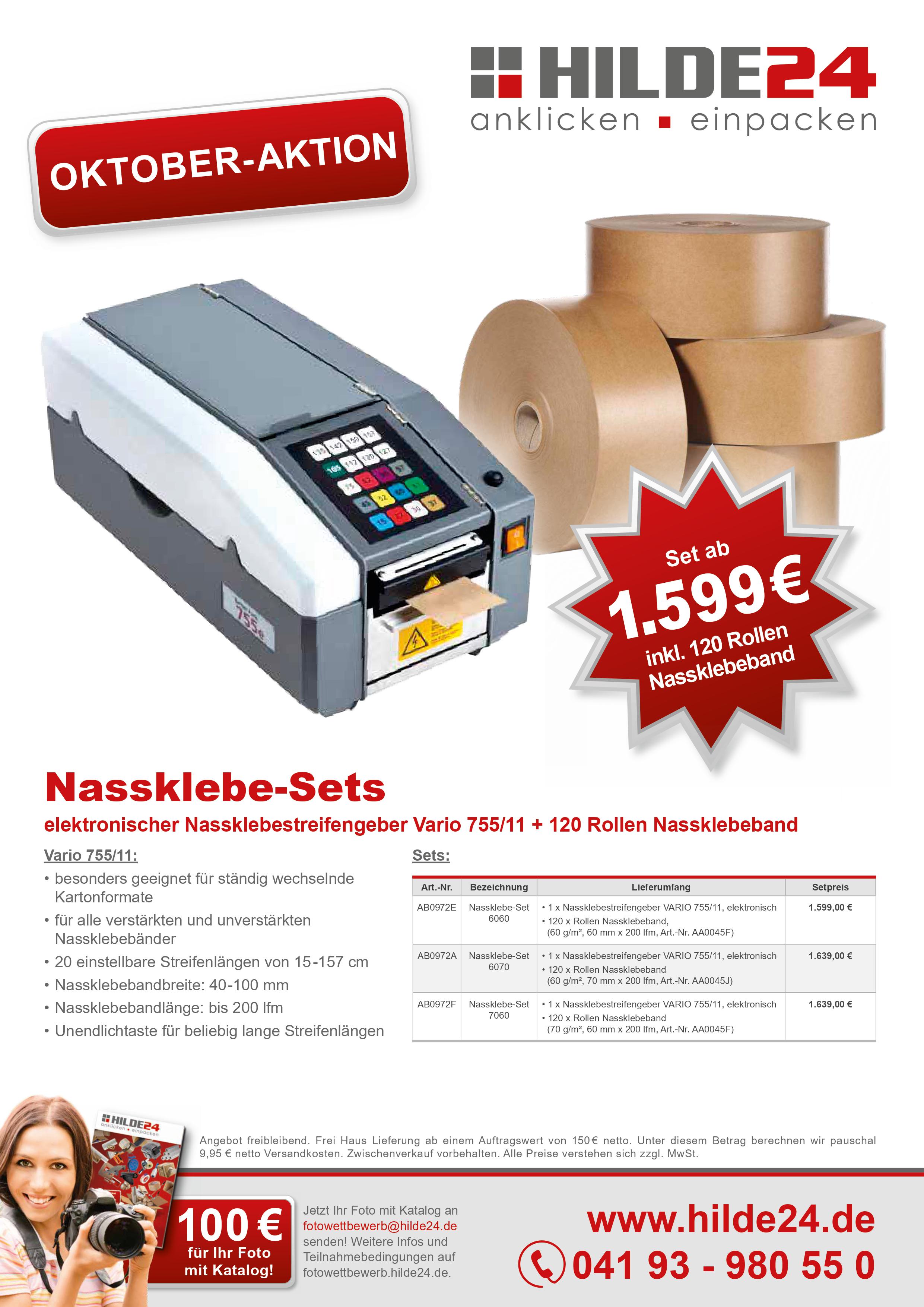 Flyer Highlight Oktober Nassklebe-Sets Flyer Highlight Oktober Nassklebe-Sets