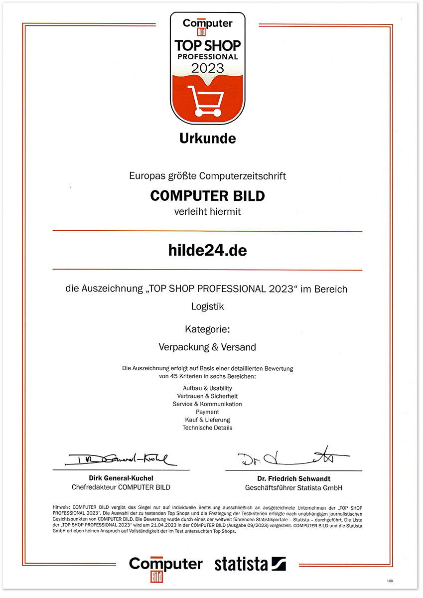 HILDE24 | Aktuelles | Auszeichnung 𝗧𝗢𝗣 𝗦𝗛𝗢𝗣 𝗣𝗥𝗢𝗙𝗘𝗦𝗦𝗜𝗢𝗡𝗔𝗟 𝟮𝟬𝟮𝟯