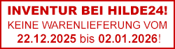 INVENTUR BEI HILDE24! KEINE WARENLIEFERUNG VOM 22.12.2025 bis 02.01.2026!
