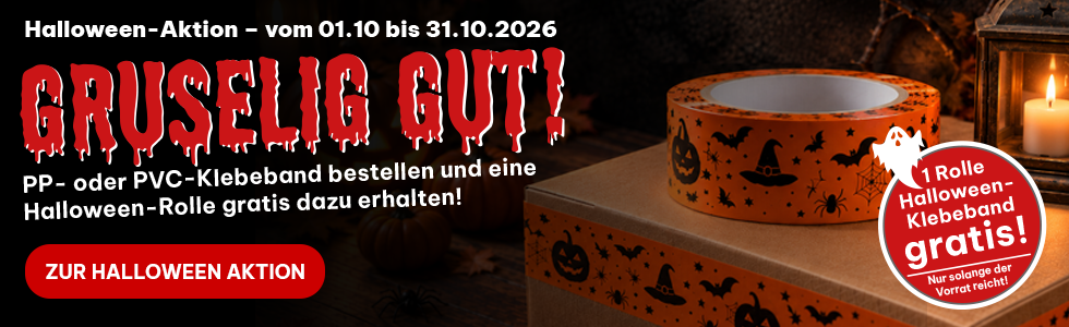 HILDE24 AKTION | PP- oder PVC-Klebeband bestellen und eine Rolle Halloween-Klebeband gratis dazu erhalten