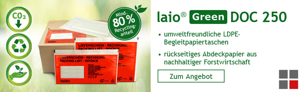 HILDE24 | laio® Green DOC 250 umweltfreundliche LDPE-Begleitpapiertaschen