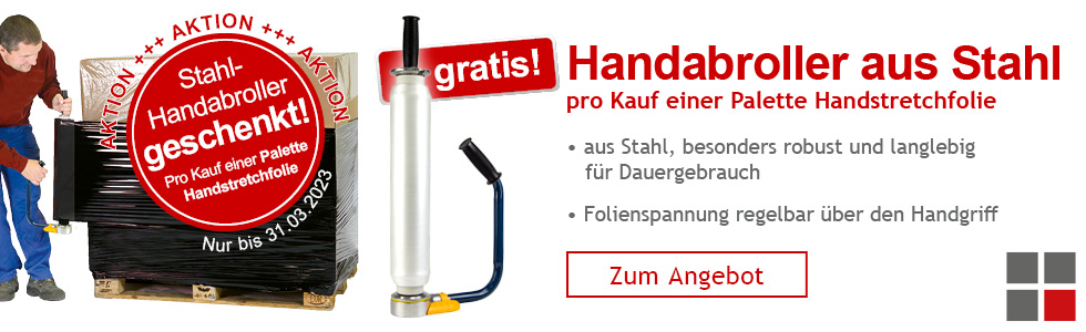 AKTION | Handabroller aus Stahl gratis bei Kauf einer Palette Stretchfolie